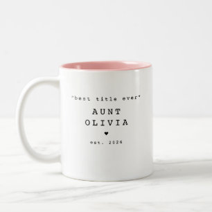 Bicolor Taza Personalizada Mejor Título de Tía