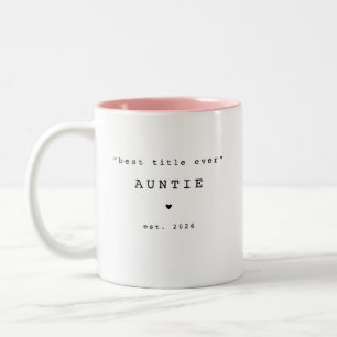 Bicolor Taza Personalizada Mejor Título de Tía