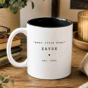 Bicolor Taza Personalizada Mejor Título de Zayde