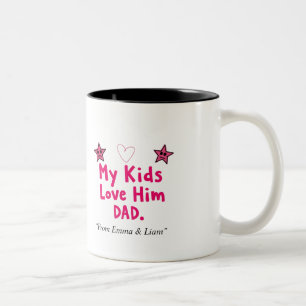 Bicolor Taza Personalizada 'Mis Hijos Lo Aman' Regalo Dive