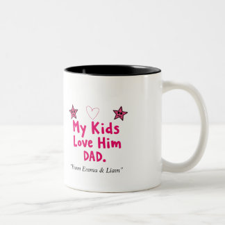 Bicolor Taza Personalizada 'Mis Hijos Lo Aman' Regalo Dive