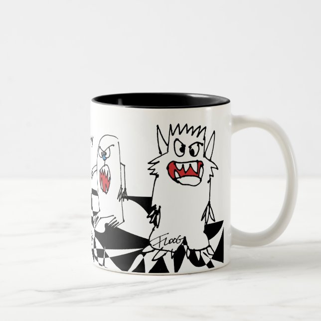 Bicolor Taza personalizada monstruo del dibujo animado (Derecha)
