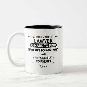 Bicolor Taza personalizada para abogado, regalo de agradec
