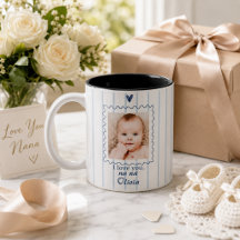 Taza personalizada para abuela con foto de bebé