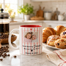 Bicolor Taza Personalizada para Abuelo con Foto de los Nie