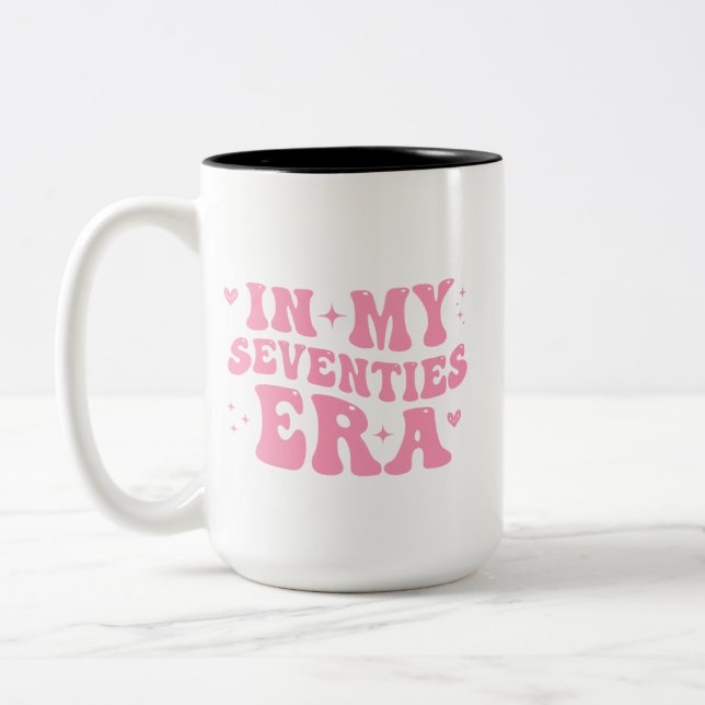 Bicolor Taza Personalizada para Cumpleaños 70: En Mis Sete (Izquierda)