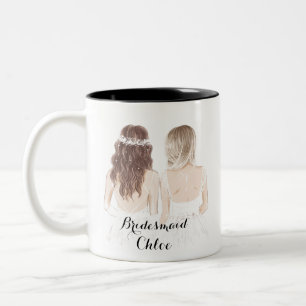Bicolor taza personalizada para dama de honor