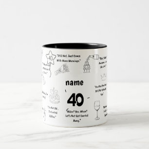 Bicolor Taza personalizada para el 40 cumpleaños