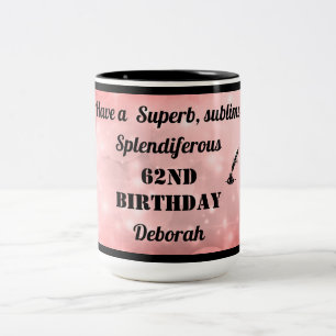 Bicolor Taza personalizada para el 62 cumpleaños
