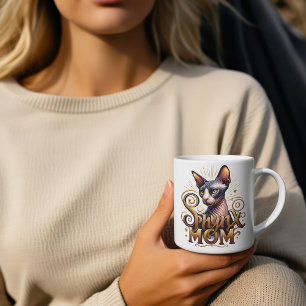 Bicolor Taza personalizada para el día de la madre de gato