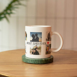 Bicolor Taza personalizada para el mejor papá con 8 fotos