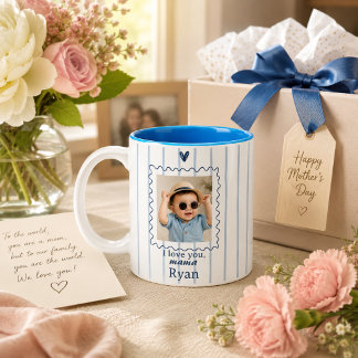 Bicolor Taza personalizada para mamá con foto del bebé
