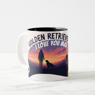 Bicolor Taza personalizada para mamá de Golden Retriever -
