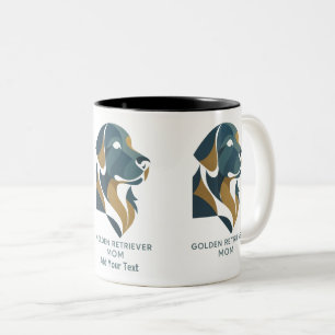 Bicolor Taza personalizada para mamá de Golden Retriever c