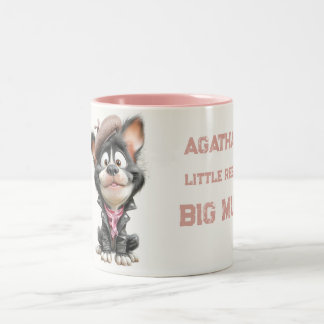 Bicolor Taza personalizada para niños, cachorro rebelde li