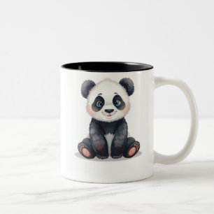 Bicolor Taza personalizada para niños con panda bebé en ac
