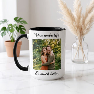 Bicolor Taza personalizada para parejas con foto | Anivers