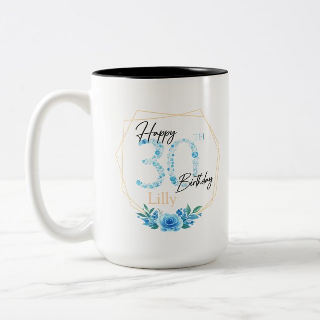 Bicolor Taza Personalizada Regalo de Cumpleaños para Ella  (Izquierda)