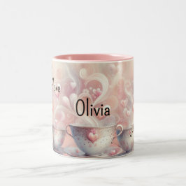 Bicolor Taza personalizada 'Una taza de amor'