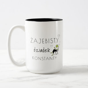 Bicolor Taza personalizada Żajebisty Dziadek   Divertido P
