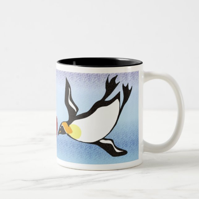Bicolor Taza - pingüinos (Derecha)