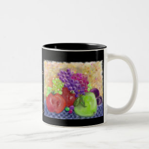 Bicolor Taza pintada de la fruta