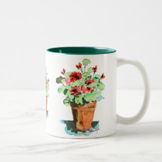 Bicolor Taza Potted del geranio