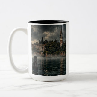 Bicolor Taza Poveglia - Taza de café de la isla embrujada