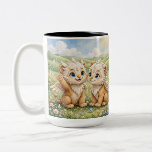 Bicolor Taza Prado de Grifos Bebés – Fantasía de Flores Si
