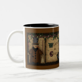 Bicolor Taza primitiva caliente y acogedora del muñeco de