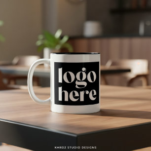 Bicolor Taza Promocional con Logotipo Empresarial Personal