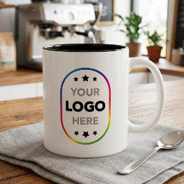 Bicolor Taza Promocional de Logotipo Minimalista - Tu Logo