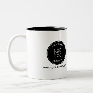 Bicolor Taza promocional de negocio con logotipo de sitio
