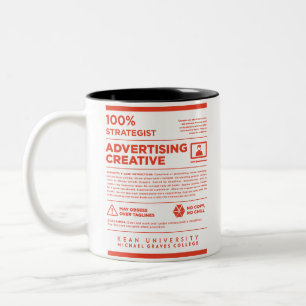 Bicolor Taza Publicitaria de la Etiqueta de Cuidados Kean