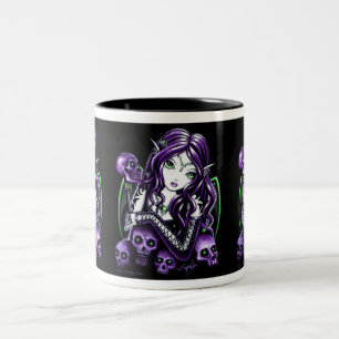Bicolor Taza púrpura de la hada del cráneo de la