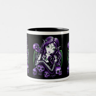 Bicolor Taza púrpura de la hada del cráneo de la
