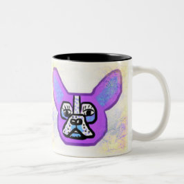 Bicolor Taza púrpura del bulldog francés
