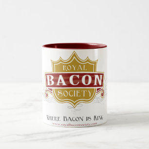 Bicolor Taza real del logotipo de la sociedad del tocino