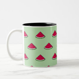 Bicolor Taza rebana de sandia kawaii