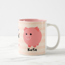Bicolor Taza rechoncha linda del cerdo
