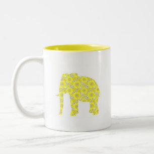 Bicolor taza retra del elefante