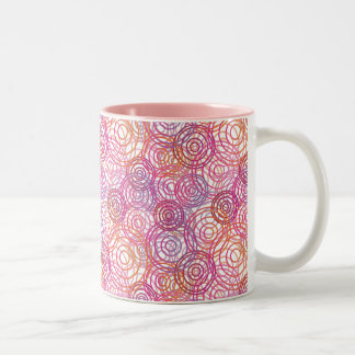 Bicolor Taza retra del modelo rosado de las burbujas