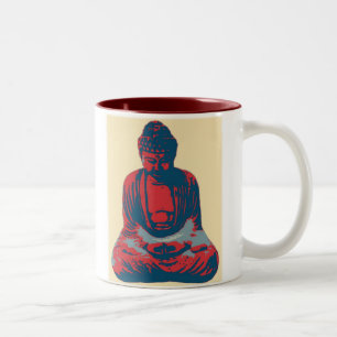 Bicolor Taza roja de Buda