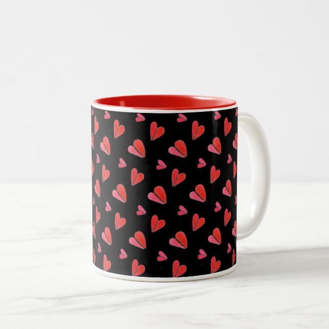 Bicolor Taza roja de dos tonos MINI HEARTS II (Anverso derecho)