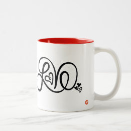 Bicolor Taza roja del amor con el logotipo de KP