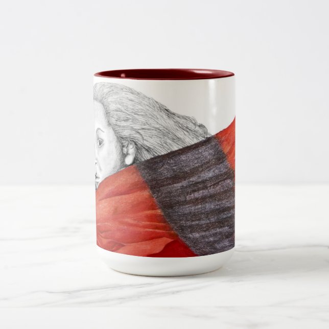 Bicolor Taza roja del chica 1 (Centro)