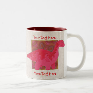 Bicolor Taza roja del dinosaurio