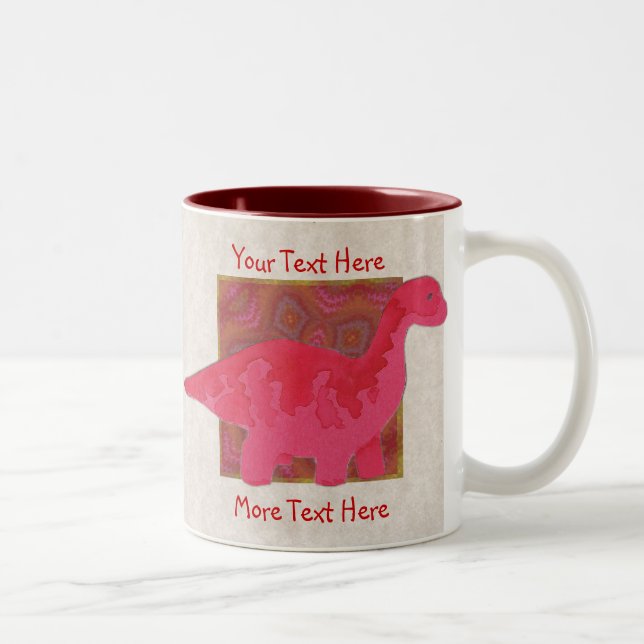 Bicolor Taza roja del dinosaurio (Derecha)