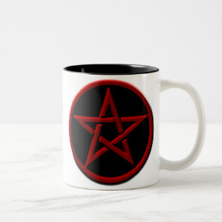 Bicolor Taza roja del Pentagram