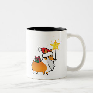 Bicolor Taza roja el   CorgiThings del Corgi de Santa